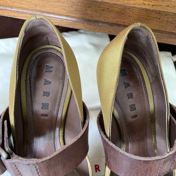 Marni Satin Platform Pumps Peep Toe Heels, 7 - Picture 9 of 12